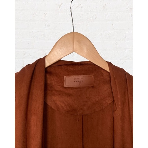 Blank NYC Cloud Nine Draped Wrap Jacket Convertible Faux Suede Leather - Picture 2 of 9
